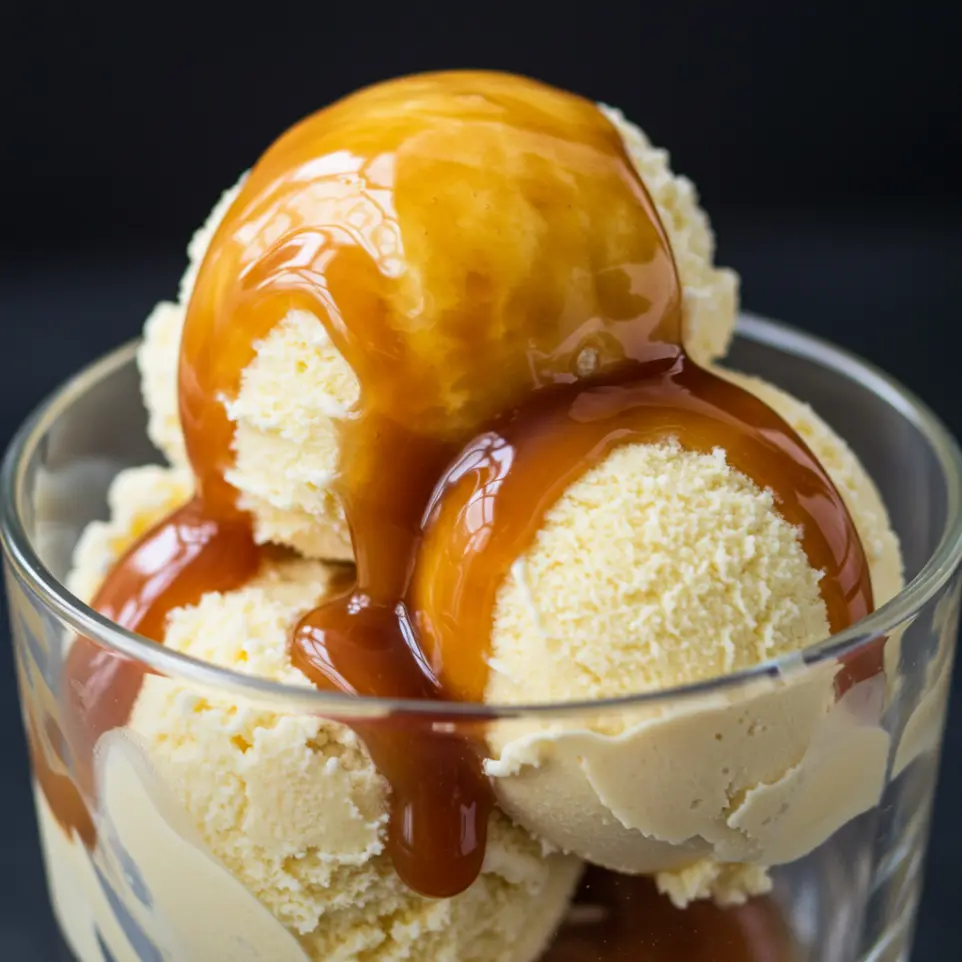 Glace vanille et Castamel Glace vanille et Castamel